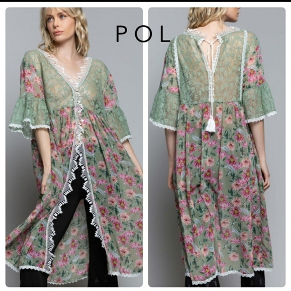 POL Dresses & Skirts - Last one Women's Goddess floral and lace kimono